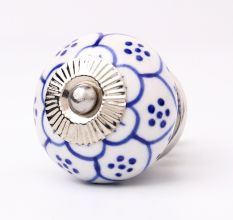Blue Poinsettia Flower Cabinet Knob
