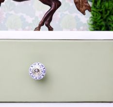 Blue Poinsettia Flower Cabinet Knob