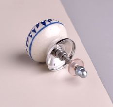 Blue Zinnia Flower Cabinet Knob