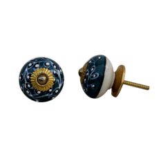 Dark Green Leaf Cabinet Knob