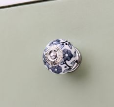 Grey Tiny Flower Cabinet Knob