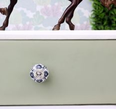 Grey Tiny Flower Cabinet Knob