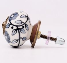 Grey Tiny Flower Cabinet Knob