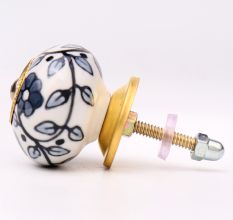 Grey Tiny Flower Cabinet Knob