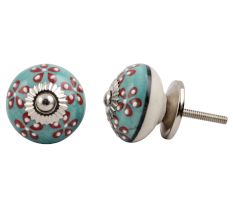 Turquoise Tiny Flower Cabinet Knob