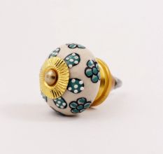 Sea Green Tiny Flower Cabinet Knob