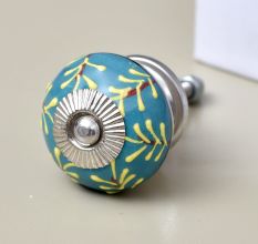 Yellow Leaf Ceramic Cabinet Knob