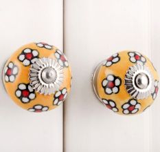 Yellow Tiny Flower Cabinet Knob