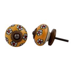 Yellow Tiny Flower Cabinet Knob