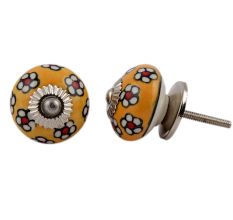 Yellow Tiny Flower Cabinet Knob