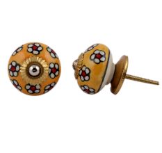 Yellow Tiny Flower Cabinet Knob