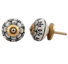 Zinnia Flower Cabinet Knob