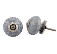 Light Blue Crackle Ceramic Drawer Knob