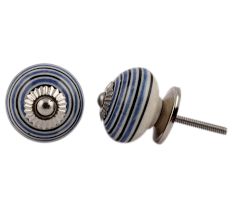 Blue Black Striped Knobs