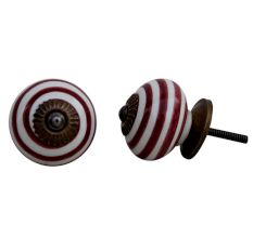 Cherry Small Striped Knobs