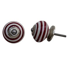 Cherry Small Striped Knobs