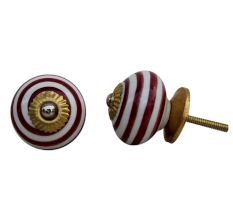 Cherry Small Striped Knobs