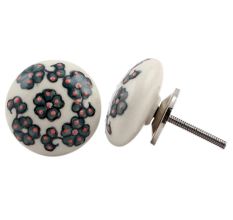 Forest Green Tiny Flower Knob