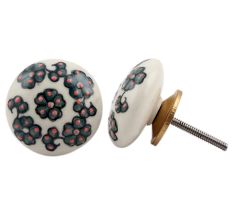 Forest Green Tiny Flower Knob