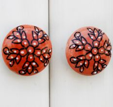 Peach Tiny Flower Knob