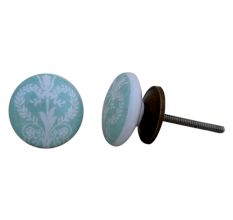 Sage Green Veronica Flower Flat Knob
