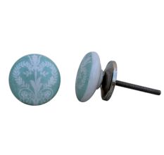 Sage Green Veronica Flower Flat Knob