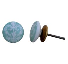 Sage Green Veronica Flower Flat Knob