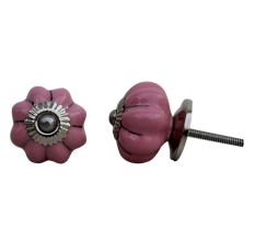 Pink Silver Line Medium Knob