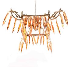 Orange Modern Glass Chandelier.