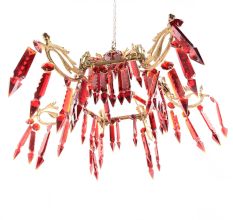 Red Glass Chandelier Lighting.