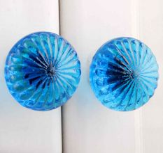 Royal Blue Daisy Flower Knob