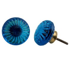 Royal Blue Daisy Flower Knob