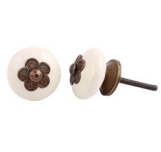 Myosotis Cream Ceramic Knob