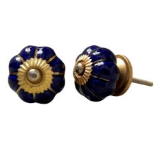 Blue Golden Medium Knob