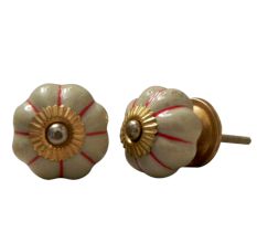Cream Red Medium Knob