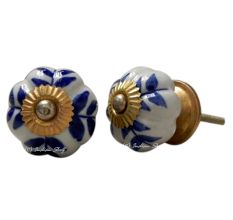 Blue Leaf Medium Knob