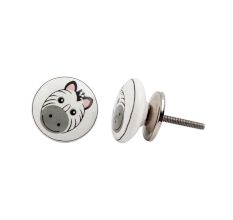 Zebra Flat Ceramic Knob
