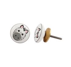 Zebra Flat Ceramic Knob