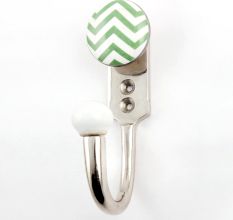 Green Striped Ceramic Hooks 