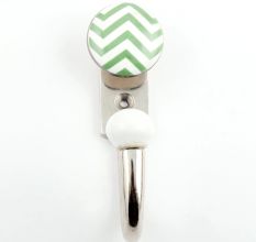 Green Striped Ceramic Hooks 