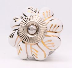 White Golden Leaf Big Melon Knob