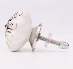 White Golden Leaf Big Melon Knob