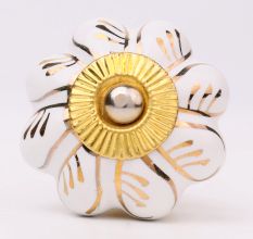 White Golden Leaf Big Melon Knob