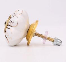 White Golden Leaf Big Melon Knob