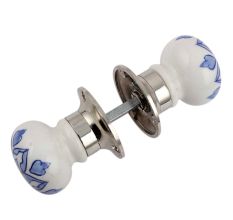 Blue Flower Mortice Handle 2.25