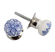 Blue Flower Mortice Handle 2.25