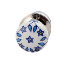 Blue Tiny Flower Mortice Handle 2.25