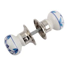 Blue Tiny Flower Mortice Handle 2.25