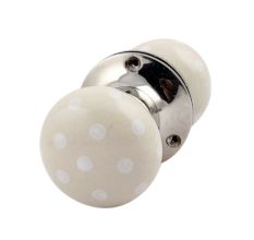 Cream Dot Mortice Handle 2.25