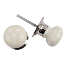 Cream Dot Mortice Handle 2.25